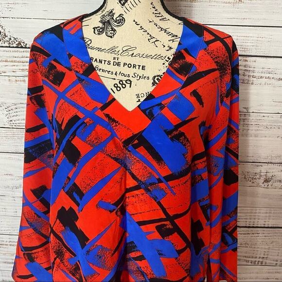 AMANDA UPRICHARD V-NECK 100% silk Size medium dress popover blouse - Picture 2 of 7